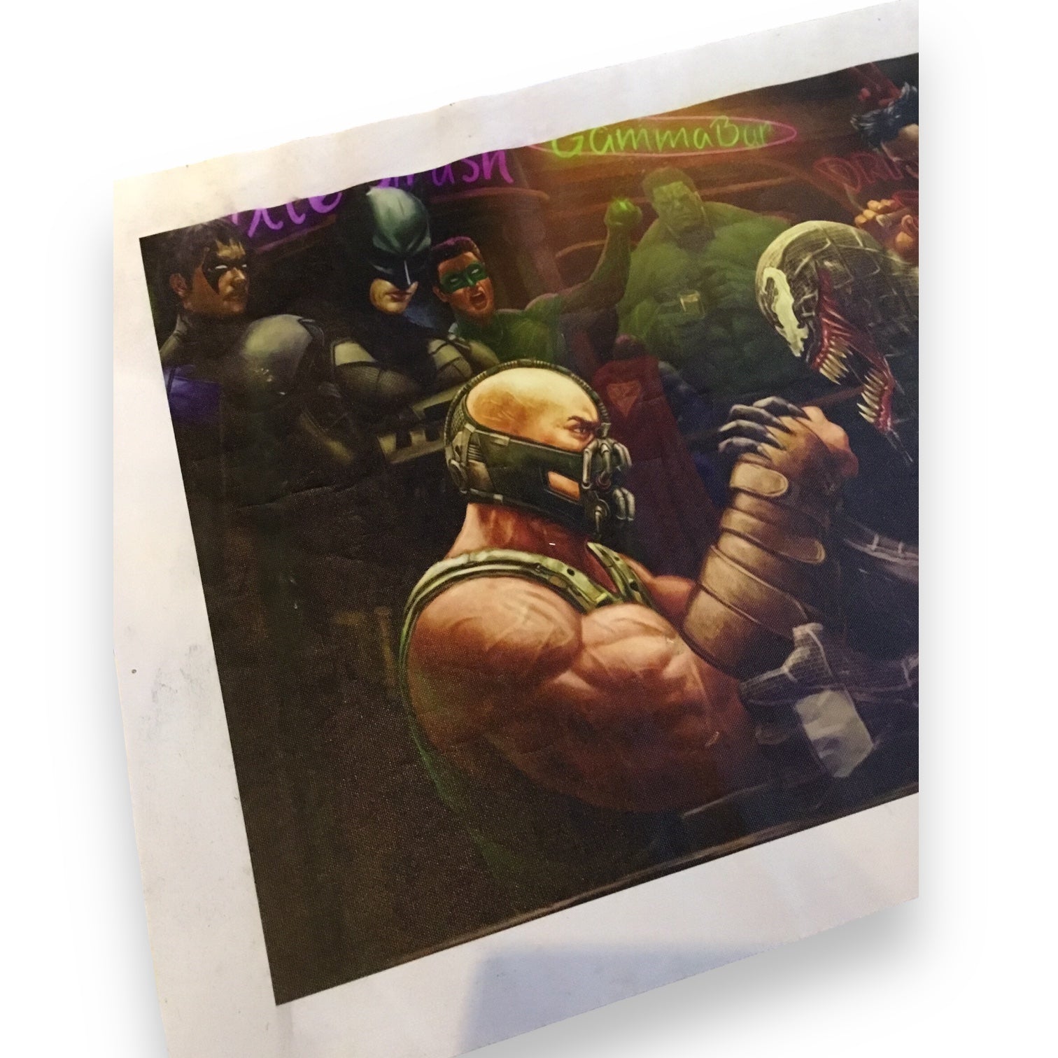 Bane Vs. Venom Arm Wrestling Print Poster