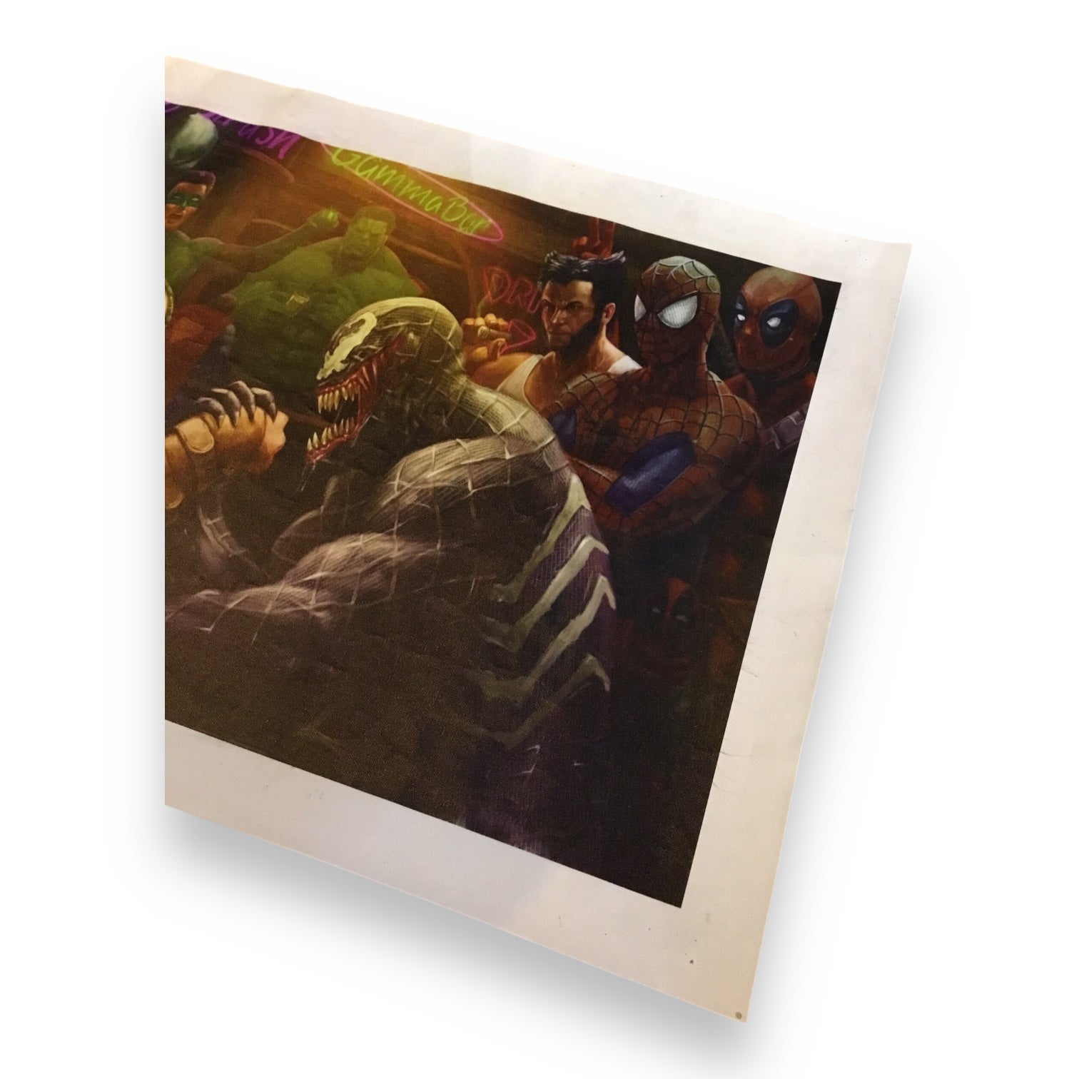 Bane Vs. Venom Arm Wrestling Print Poster