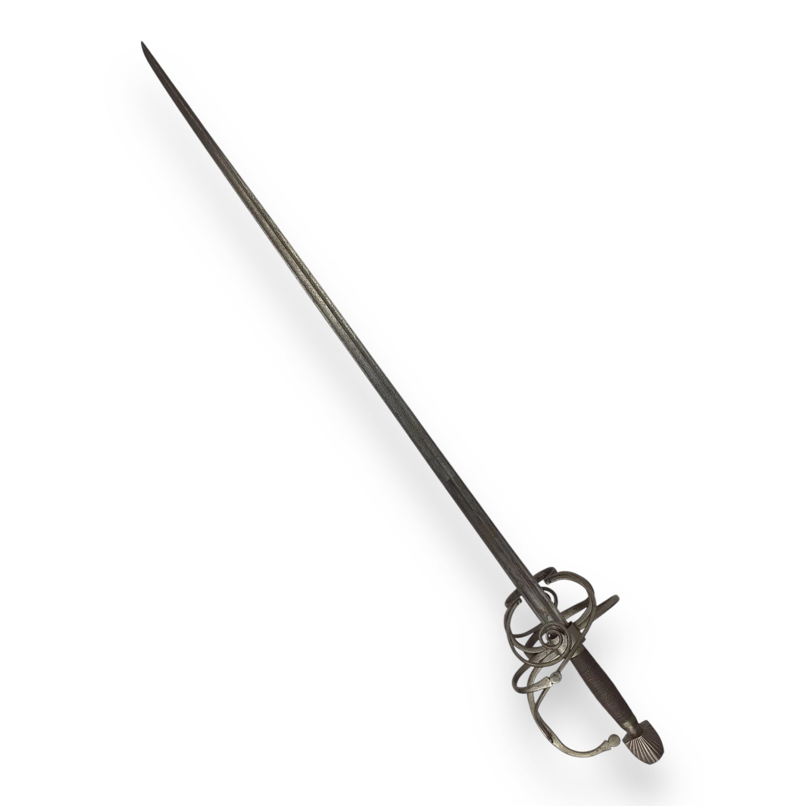 Beautiful French Swept-Hilt Rapier Sword w/ Edged & Etched Blade
