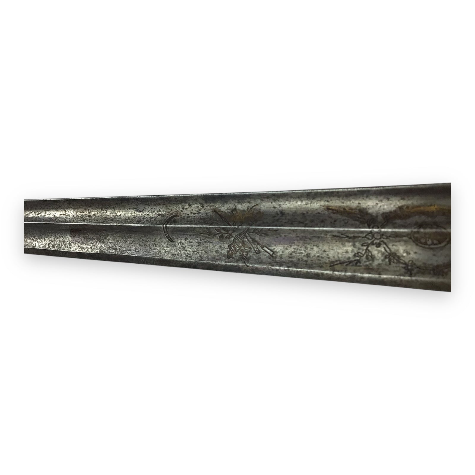 Beautiful French Swept-Hilt Rapier Sword w/ Edged & Etched Blade