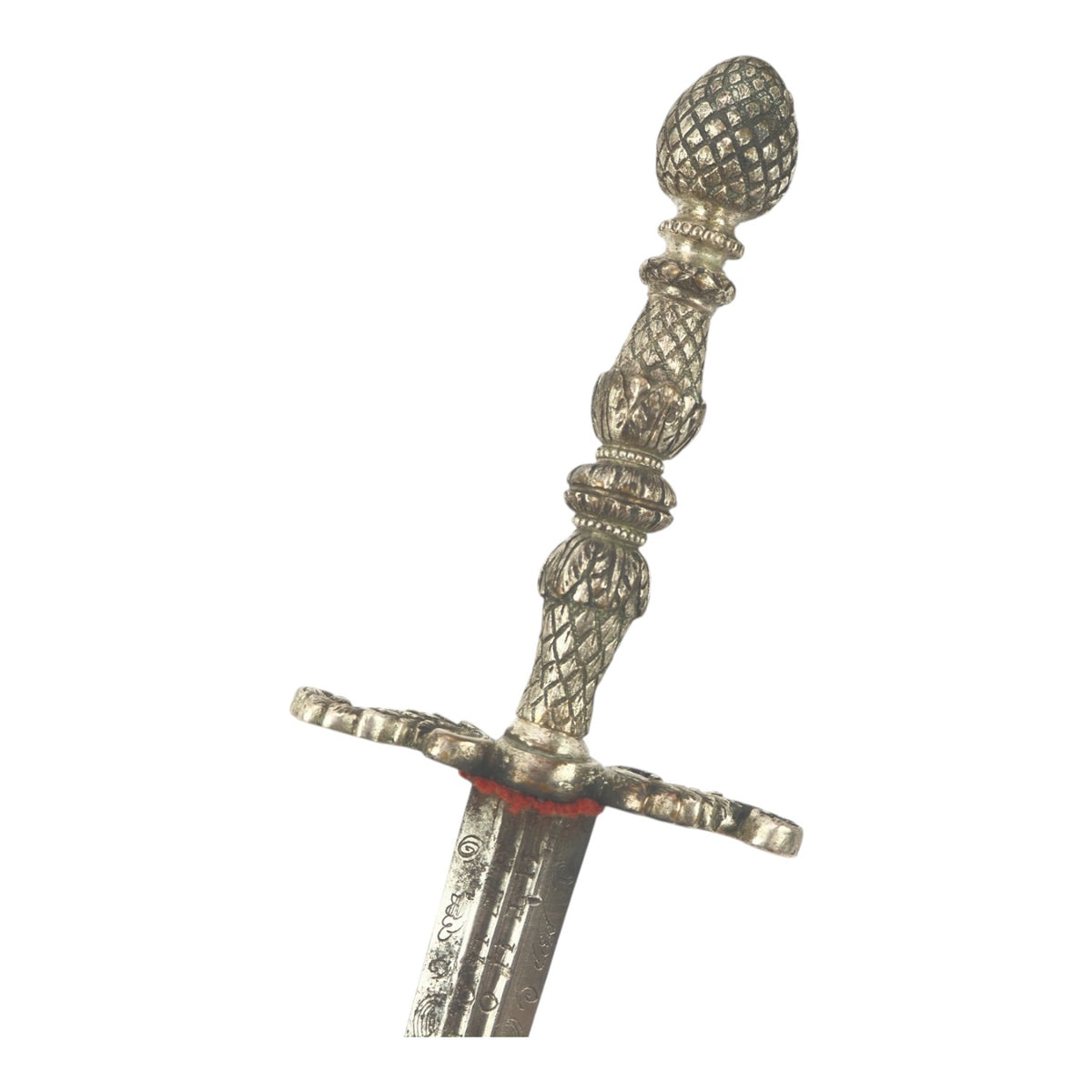 Beautiful Silver-Hilt Stiletto Dagger w/ Fullers, Ornate Design, Expert Provenance | 17-18th Century