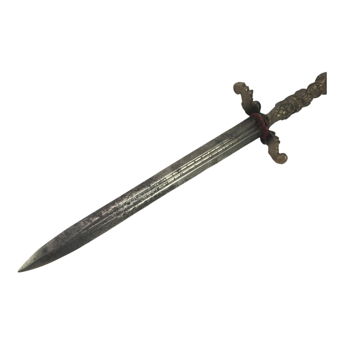 Beautiful Silver-Hilt Stiletto Dagger w/ Fullers, Ornate Design, Expert Provenance | 17-18th Century