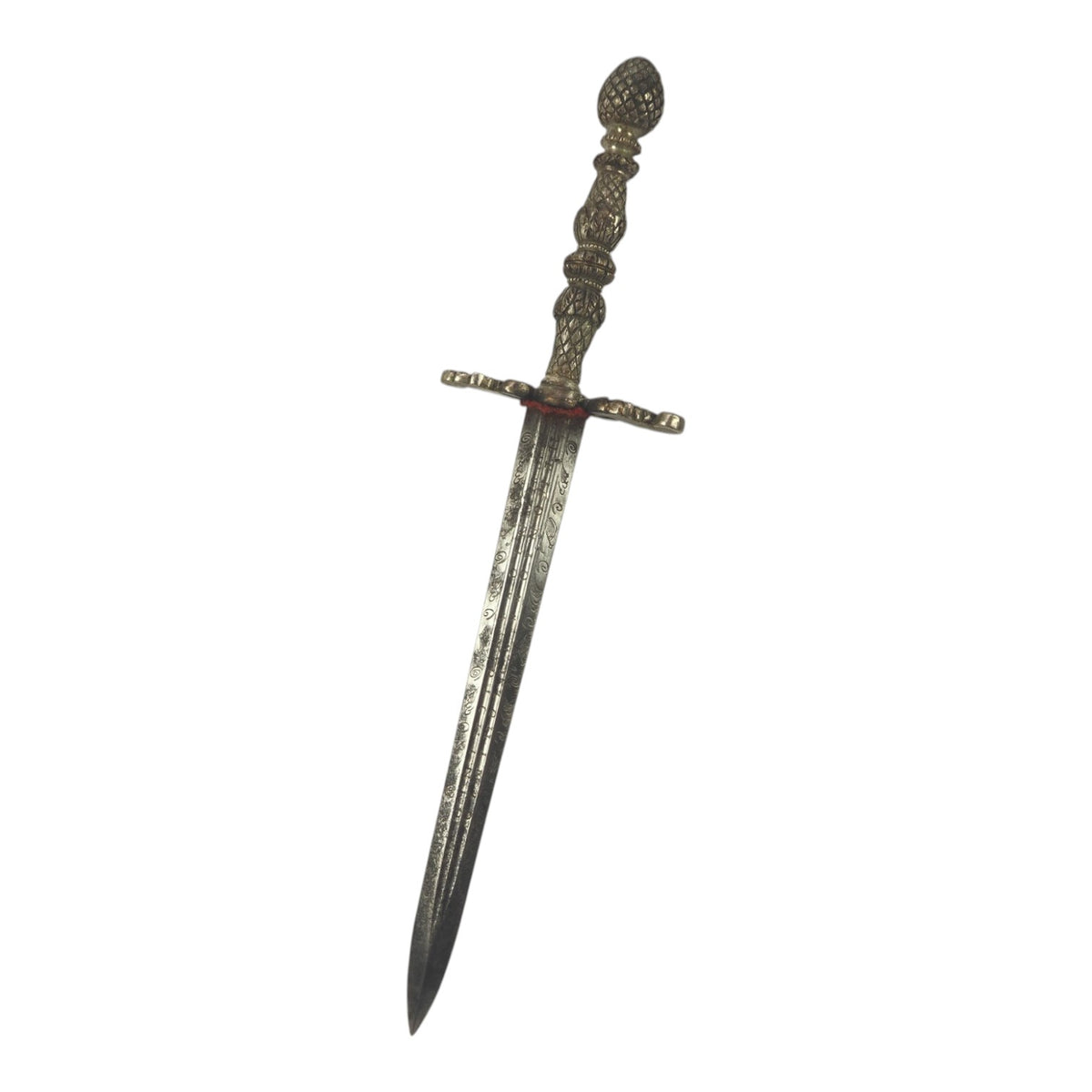 Beautiful Silver-Hilt Stiletto Dagger w/ Fullers, Ornate Design, Expert Provenance | 17-18th Century