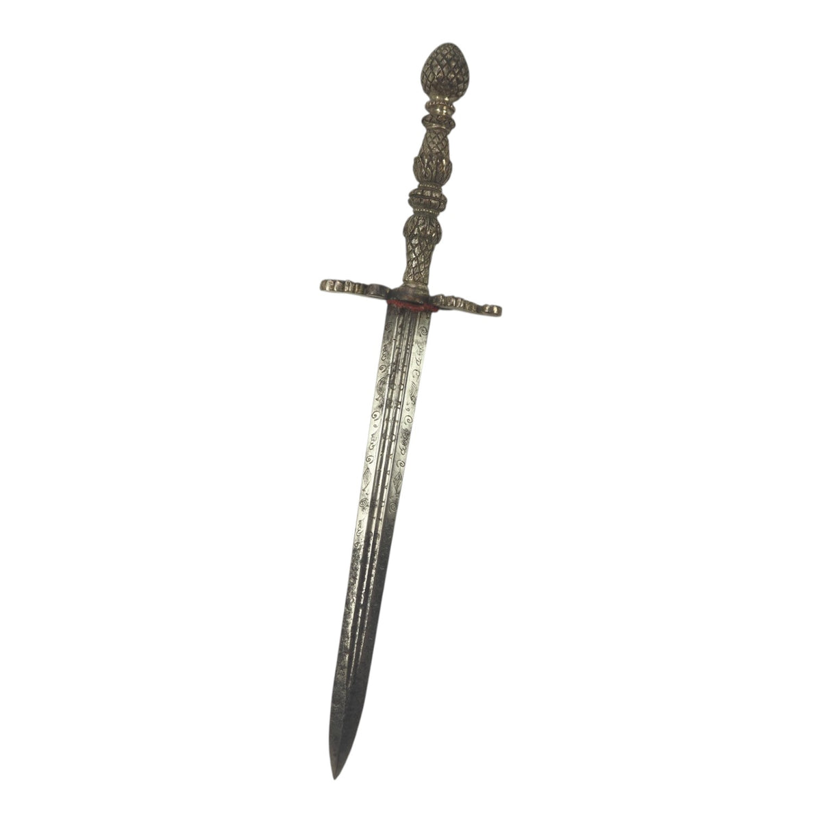 Beautiful Silver-Hilt Stiletto Dagger w/ Fullers, Ornate Design, Expert Provenance | 17-18th Century