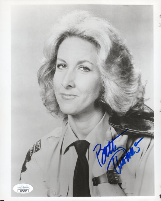 Betty Thomas Signed Photo 8x10 B&W, Betty Thomas Autograph as Officer Lucy Bates in Hill Street Blues, JSA and PSA Letter Double Certified Authentic UU42407