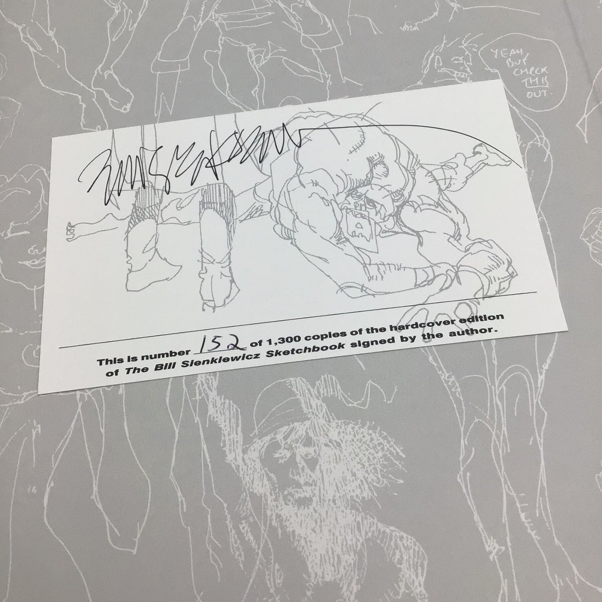 Bill Sienkiewicz Sketchbook Hardcover – Signed & Numbered 152/1300, Fantagraphics 1990