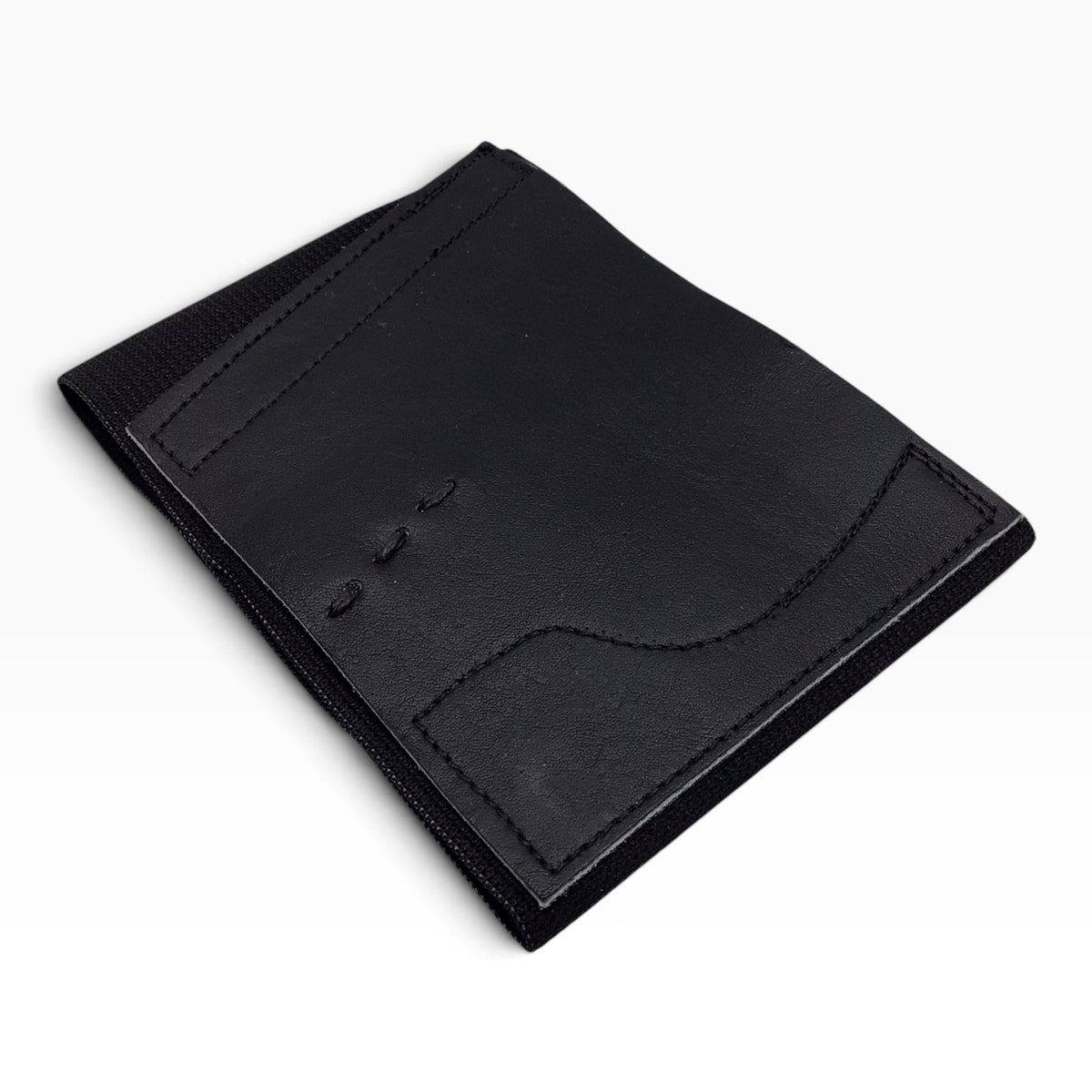 Black Elastic Ankle Band Velcro with Leather Gun Holster