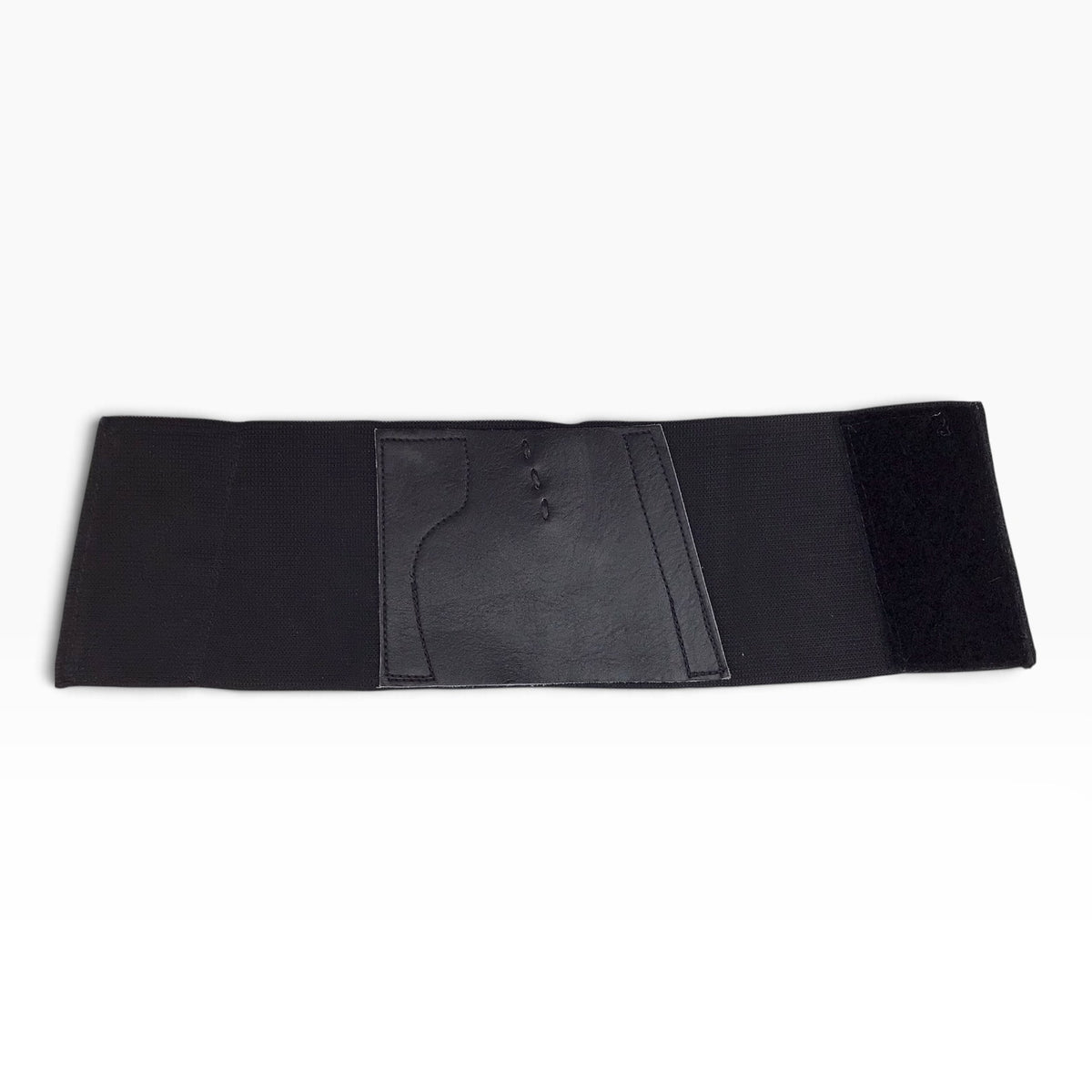 Black Elastic Ankle Band Velcro with Leather Gun Holster