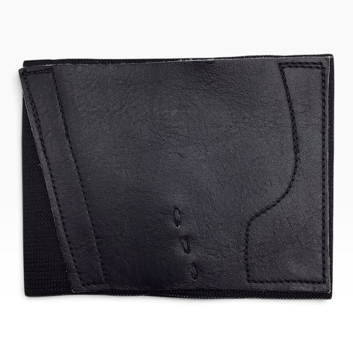 Black Elastic Ankle Band Velcro with Leather Gun Holster