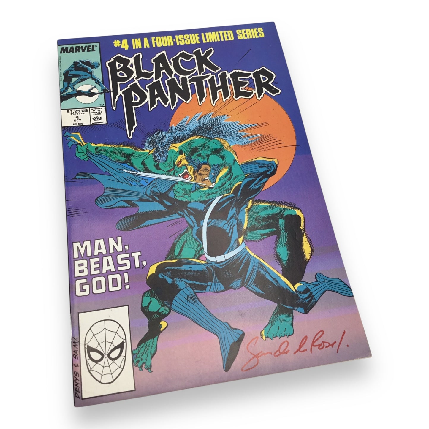 Black Panther #4 (1988, Marvel Comics) Signed by Sam de la Rosa