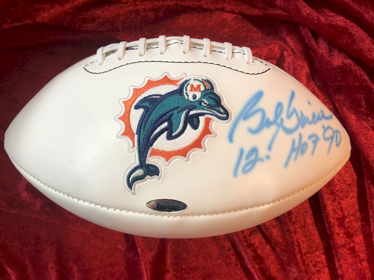 Bob Griese Miami Dolphins Signed Football Shadowbox w/ COA