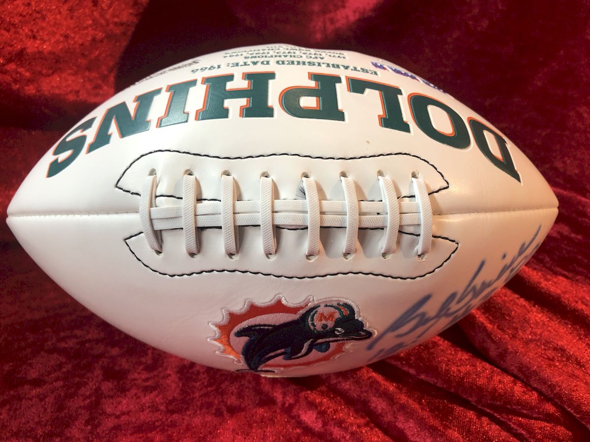 Bob Griese Miami Dolphins Signed Football Shadowbox w/ COA