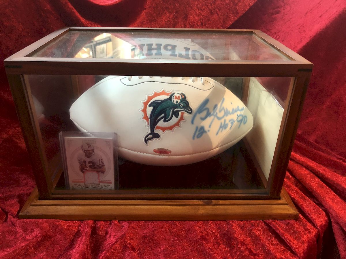 Bob Griese Miami Dolphins Signed Football Shadowbox w/ COA