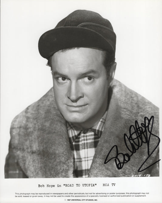 Bob Hope Signed 8x10 Photo, Autograph in "Road to Utopia" Movie Promo