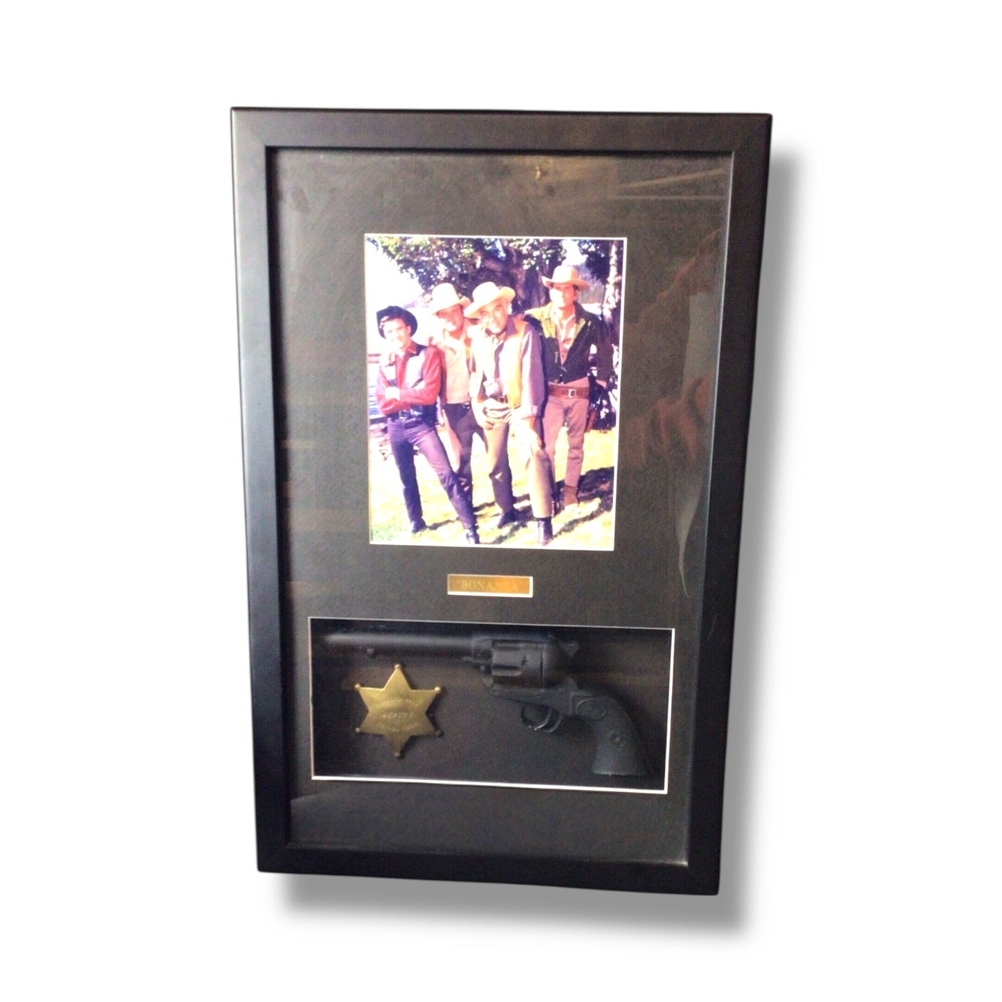 Bonanza - Lorne Greene Screen-Used Badge & Revolver Prop Shadowbox Display