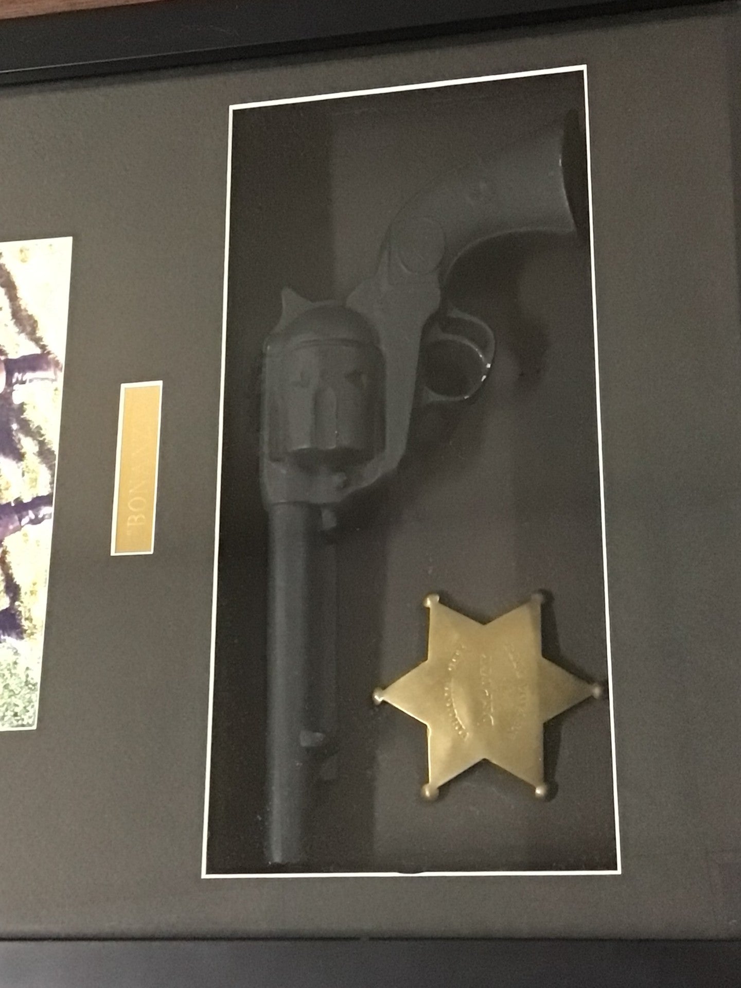 Bonanza - Lorne Greene Screen-Used Badge & Revolver Prop Shadowbox Display