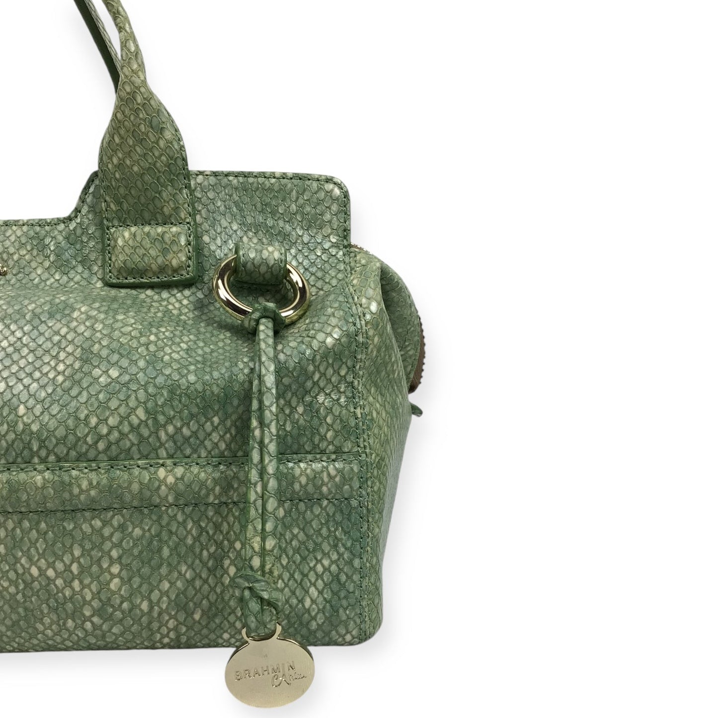 Brahmin Hingham Mint Green Atelier Satchel - Chic Luxury Handbag