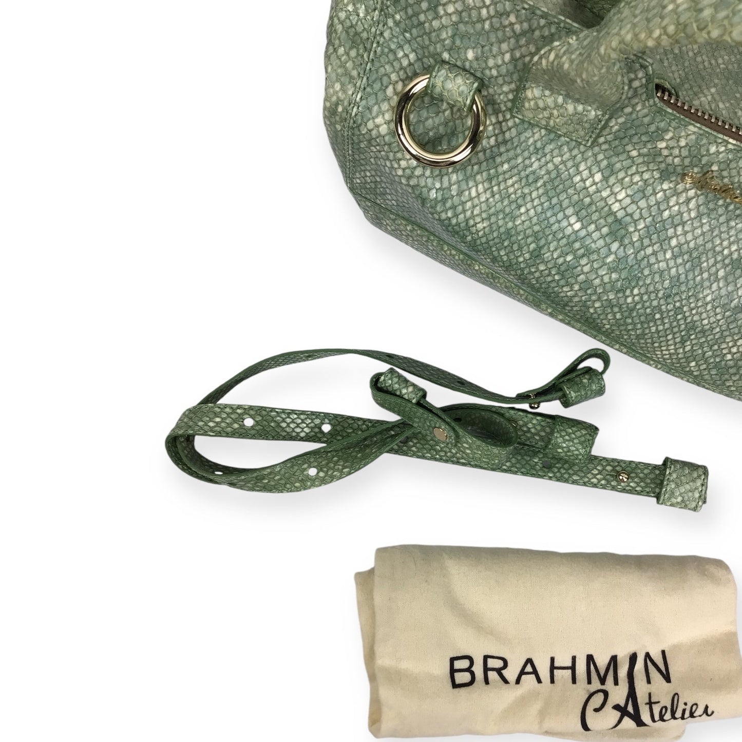 Brahmin Hingham Mint Green Atelier Satchel - Chic Luxury Handbag