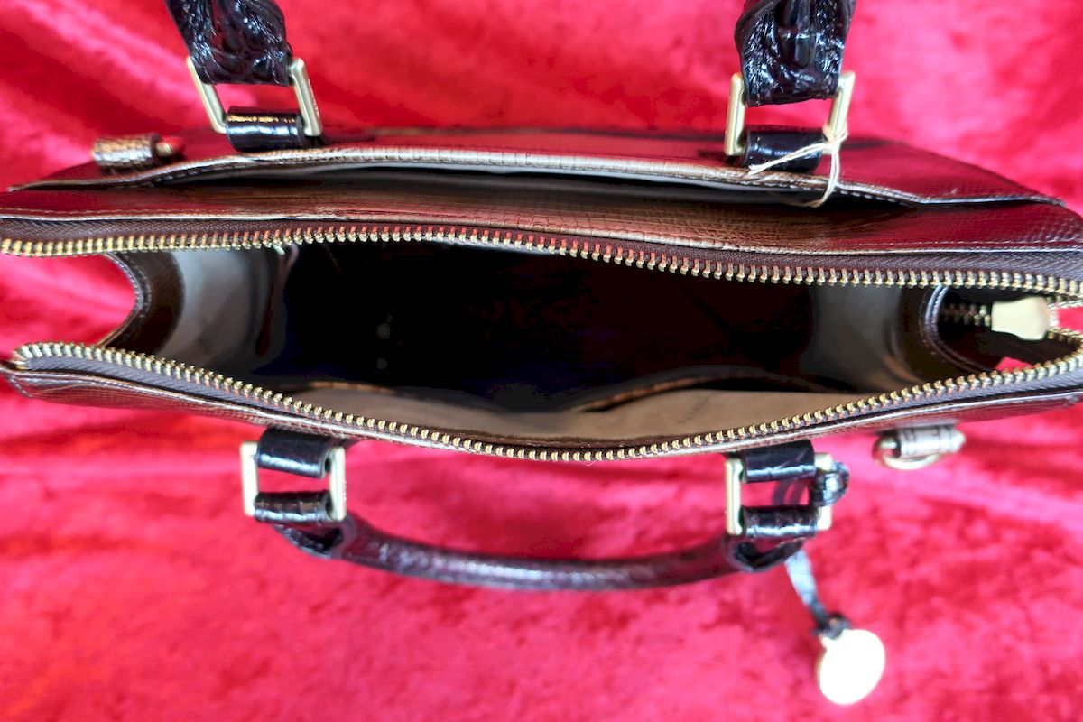 Brahmin Small Black Camille Satchel Hand Bag