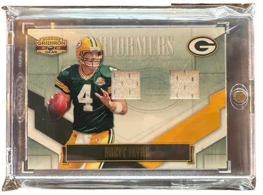 Brett Favre Game Worn Patch Card 40/100 Green Bay Packers