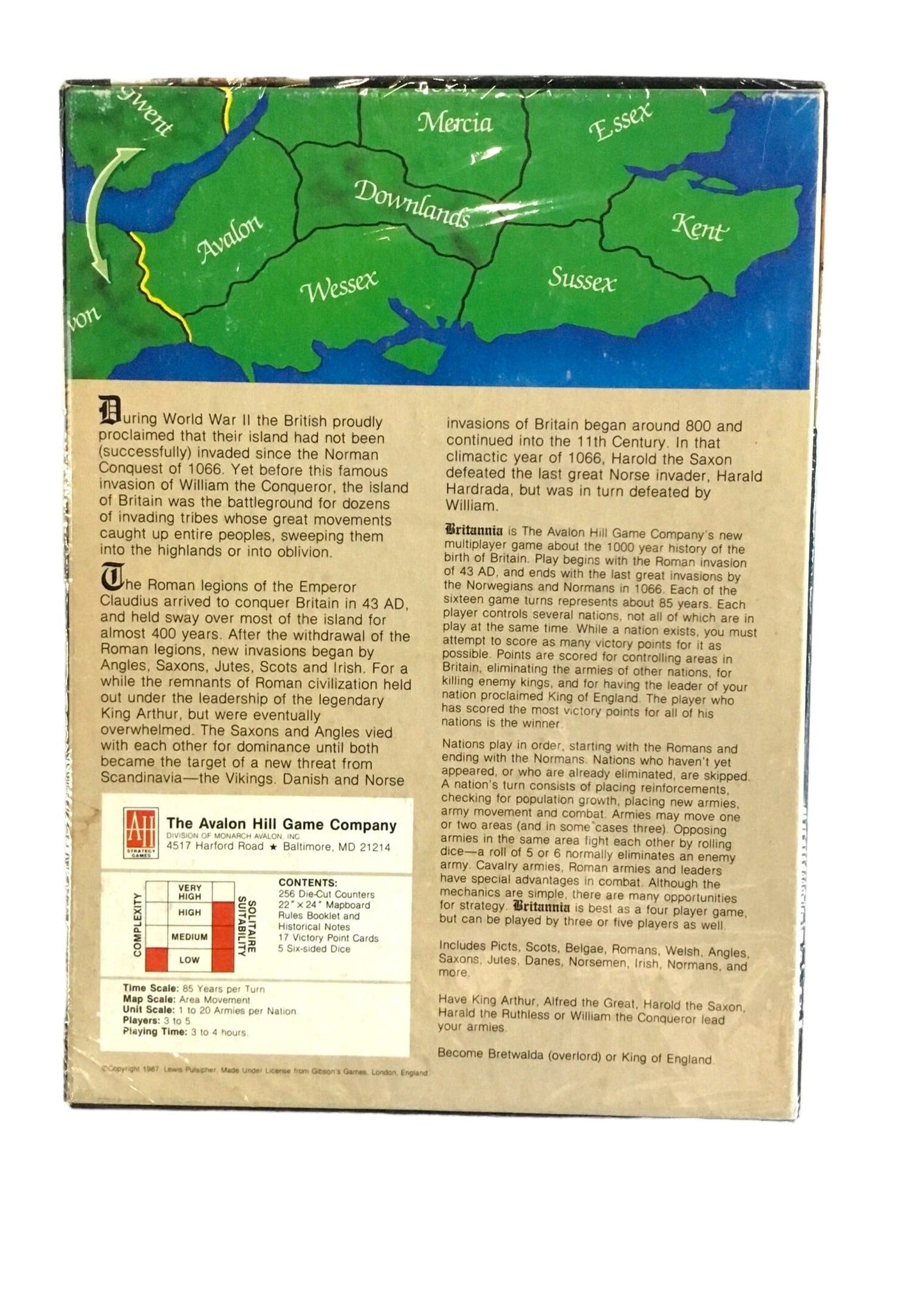 Britannia Avalon Hill Strategy and war Board Games