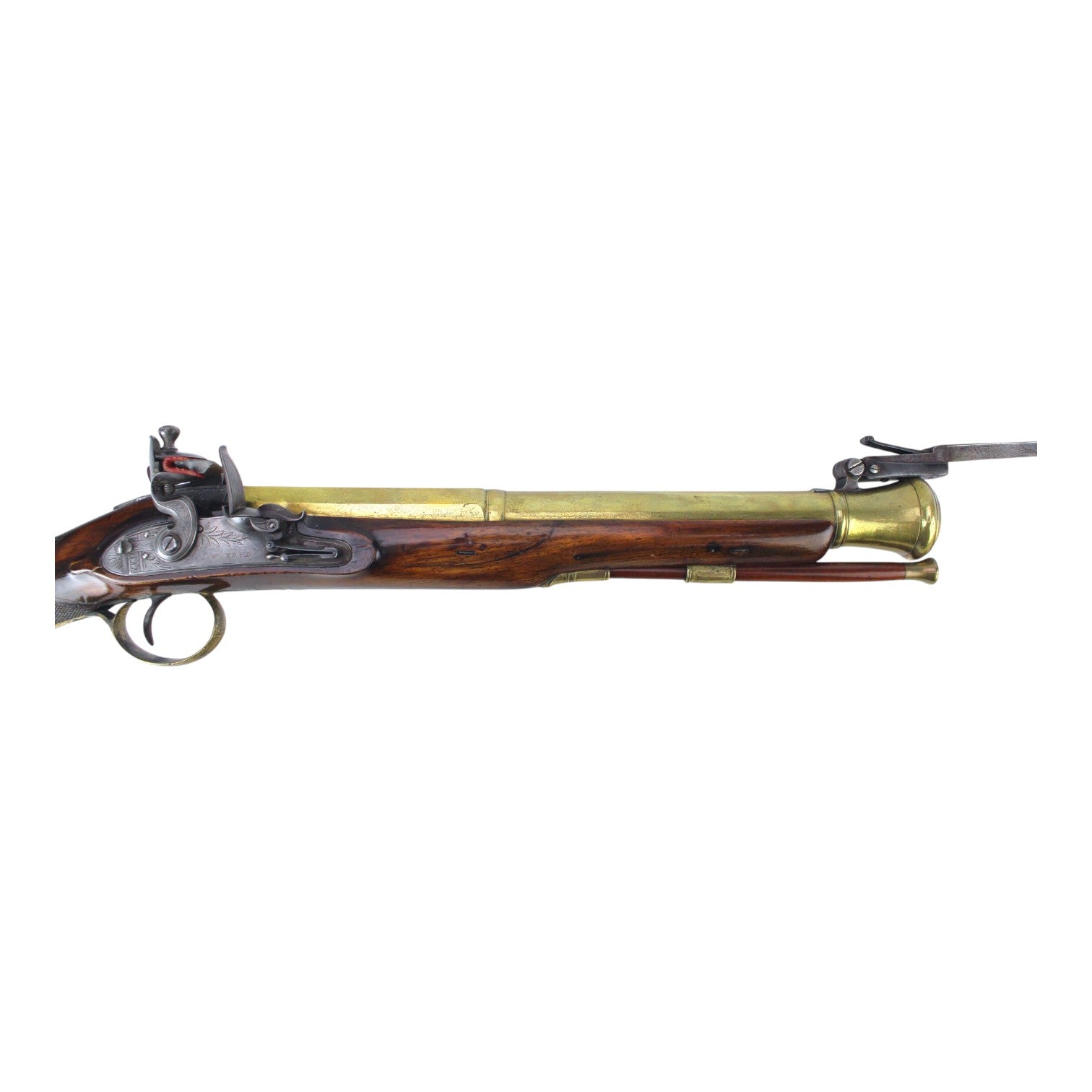 British Flintlock Blunderbuss with Spring Bayonet by W. Bond, London