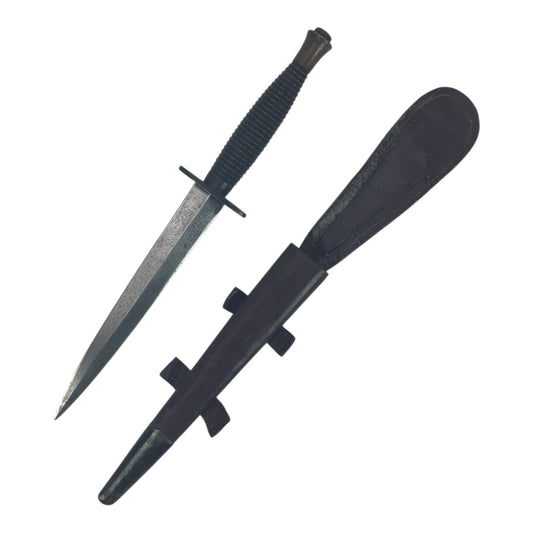 British Post-WW2 Fairbairn Sykes Fighting Knife with Scabbard