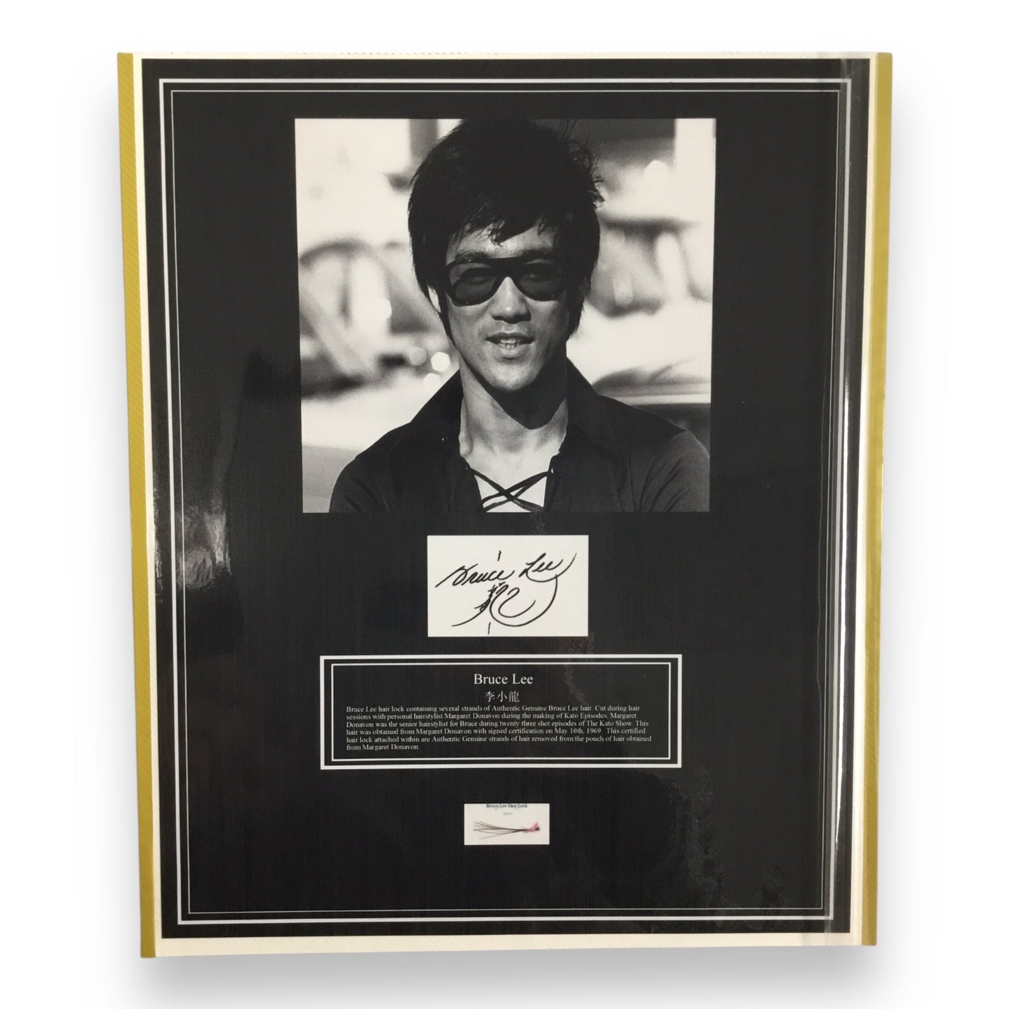 Bruce Lee Display Hair Lock with Certificate of Authenticity