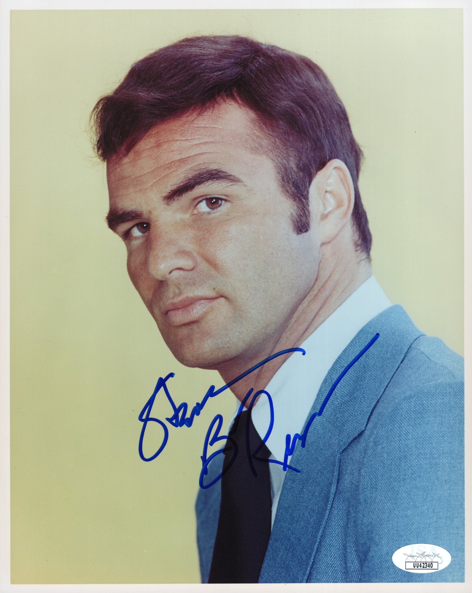 Burt Reynolds Signed Photo 8x10 Personalized "Steve", Burt Reynolds Autograph Rare Early Photo in Blue Suit, JSA and PSA Letter Double Certified Authentic UU42340