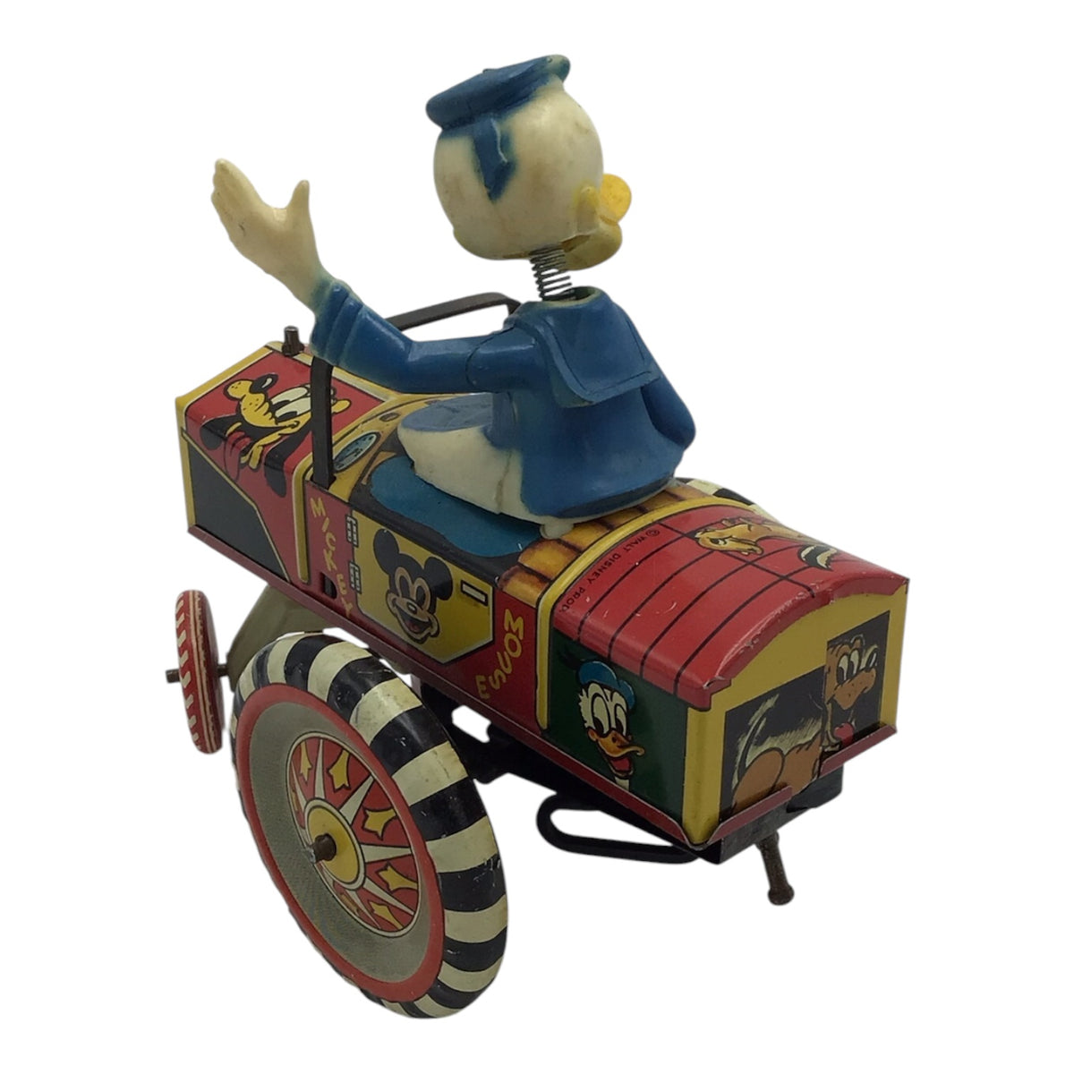 Vintage 1950s Disney Tin Windup Donald Duck Dipsy Car Toy