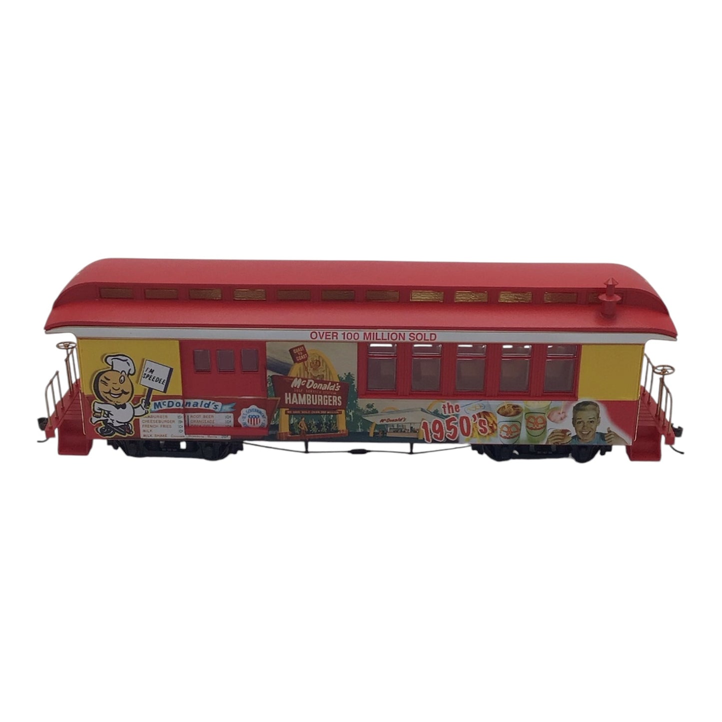 Hawthorne Village McDonald's 50th Anniversary Train Car Set of 4 w/ Tracks