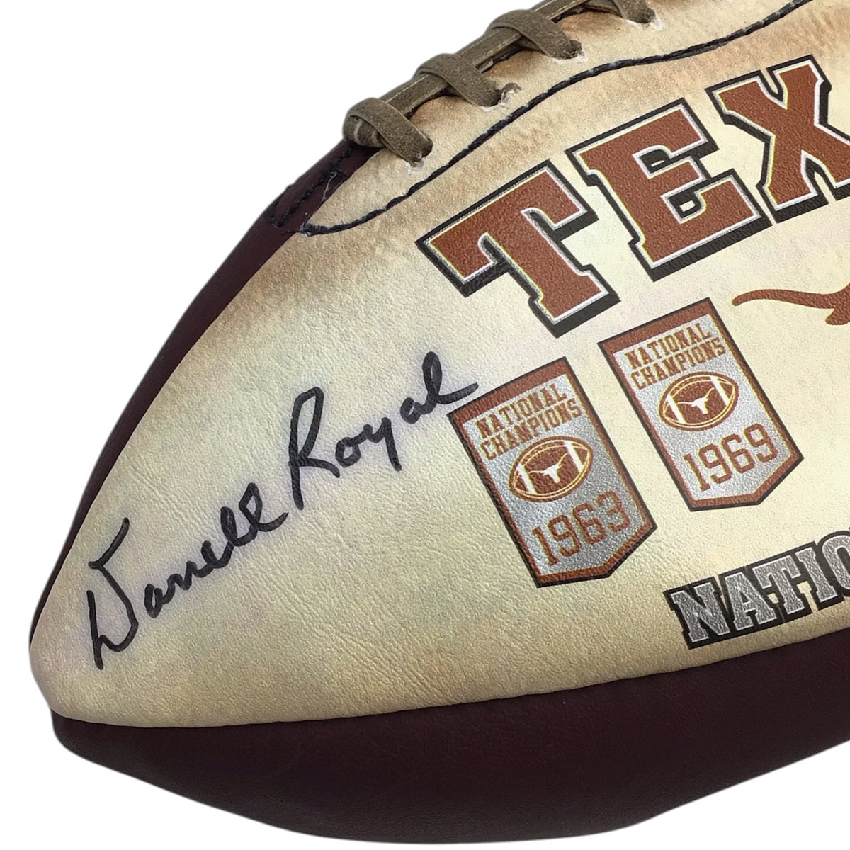 U.T Longhorn Football Signed By Darrell Royal & Mack Brown