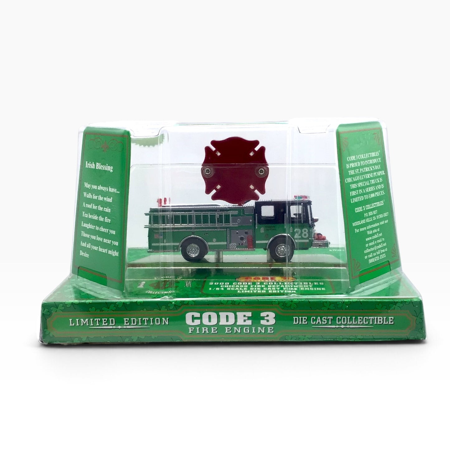 Code 3 Luverne Pumper Fire Engine #12225 1:64 St. Patrick's Day Chicago – Limited Edition