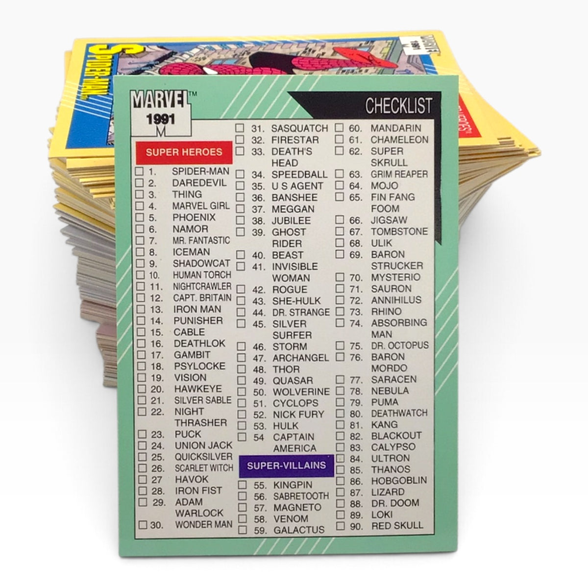 1991 Marvel Universe Series II Complete Trading Card Set – 162 Cards – Impel