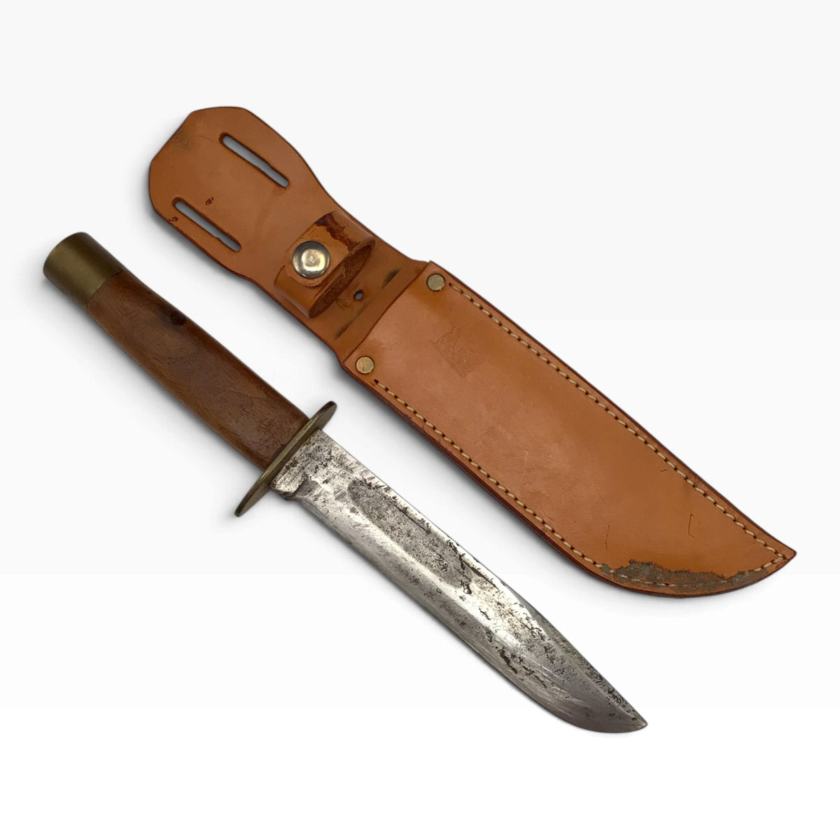 KA-BAR Olean N.Y. U.S. Military Vintage Fixed Blade Knife with Leather Sheath