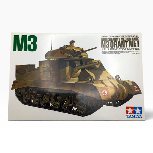 Tamiya British Army Medium Tank M3 Grant Mk.I 1:35 Detailed Scale Model Kit – 1974