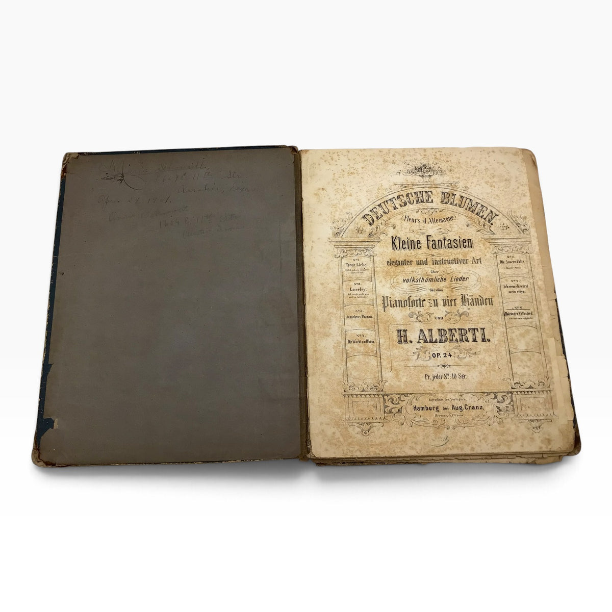 Antique 1800s German Sammelband – Custom Bound Collection of Piano Sheet Music