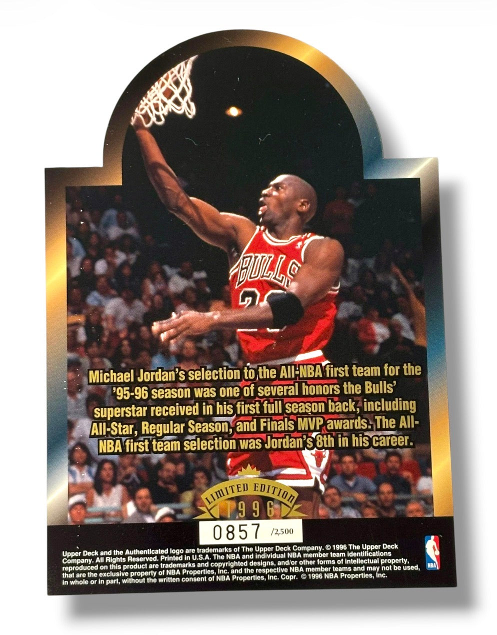 1996 Upper Deck Limited Edition /2500 Michael Jordan Die Cut Jumbo