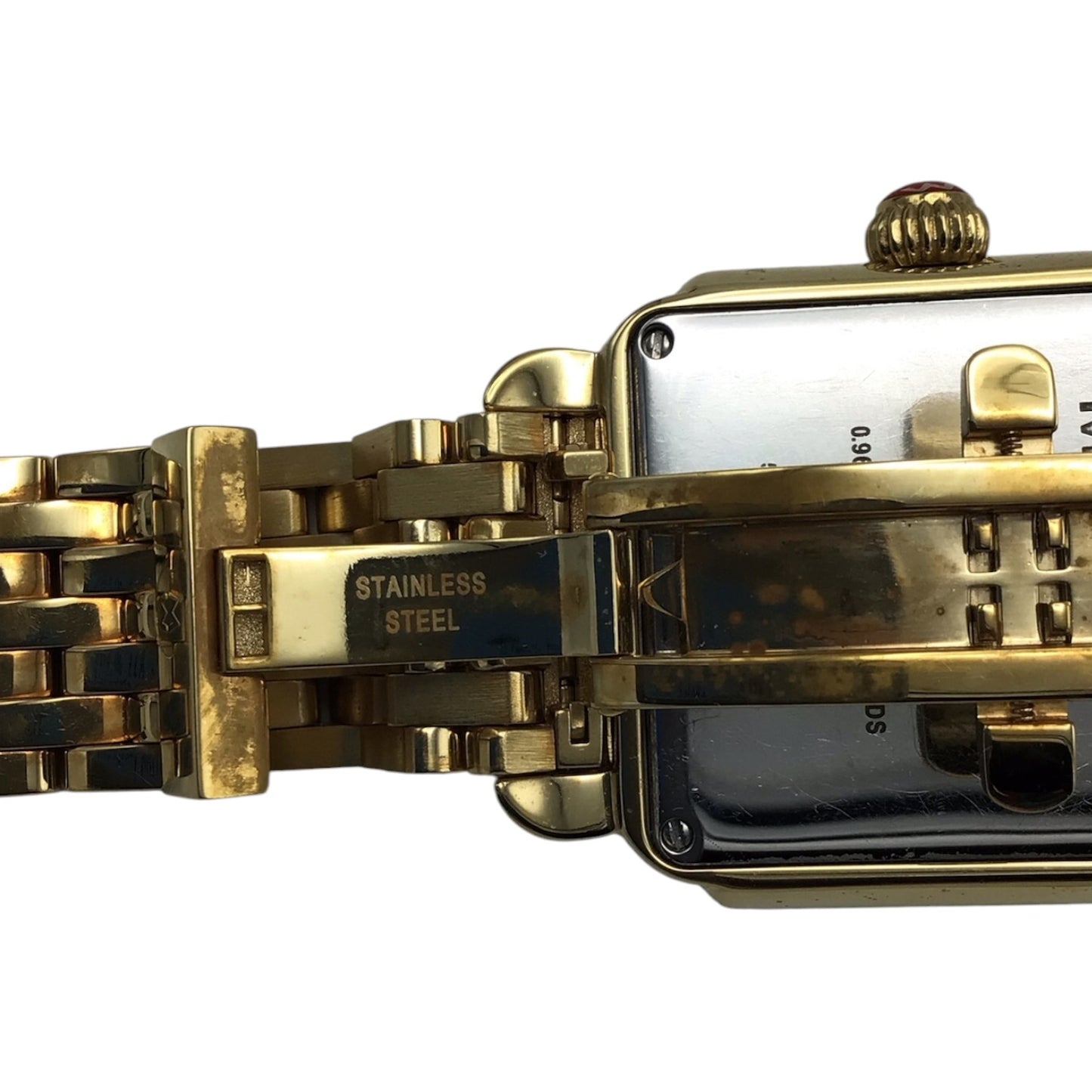 Michele Deco Watch Gold with Black and Gold Dial