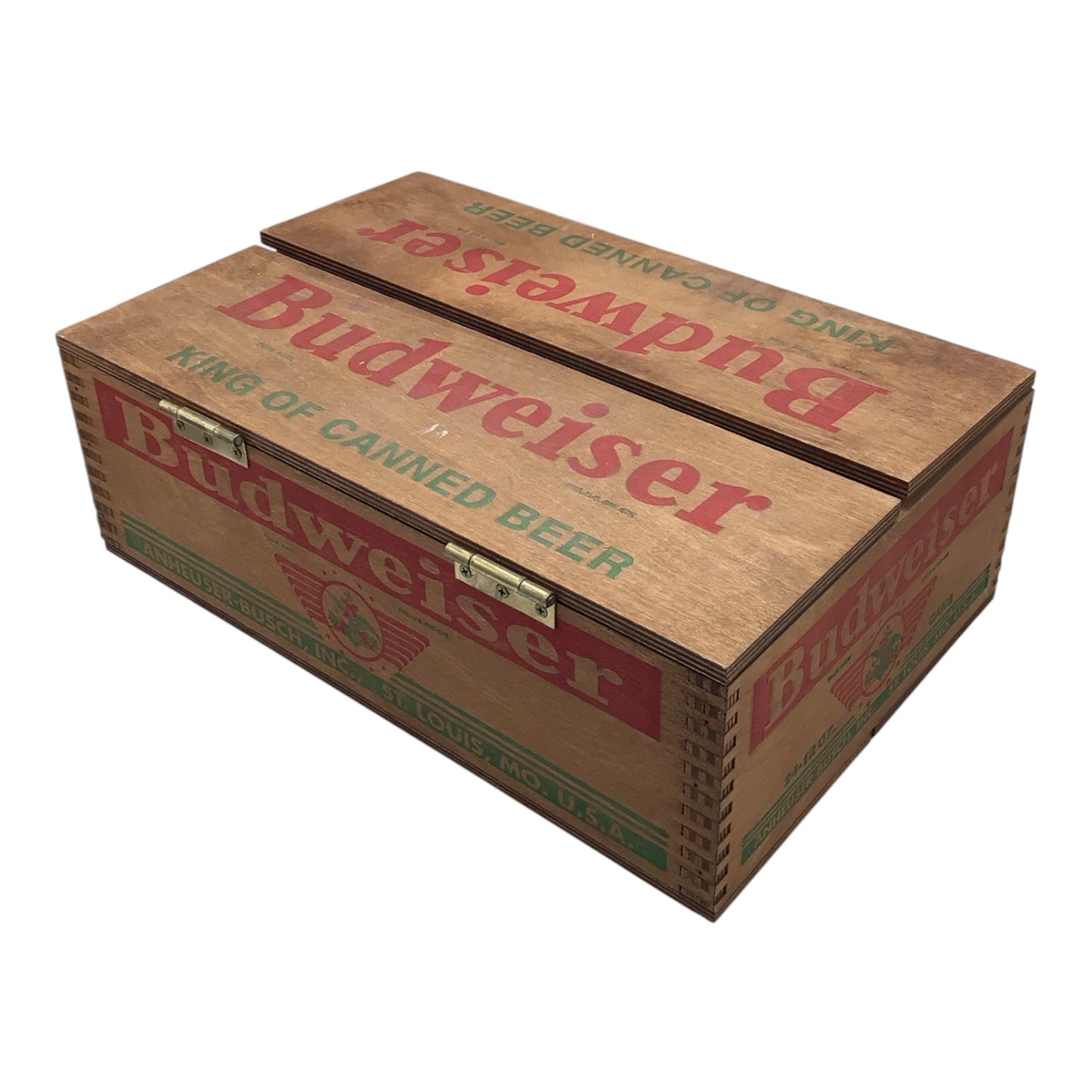 Vintage Budweiser King of Canned Beer Wooden Box