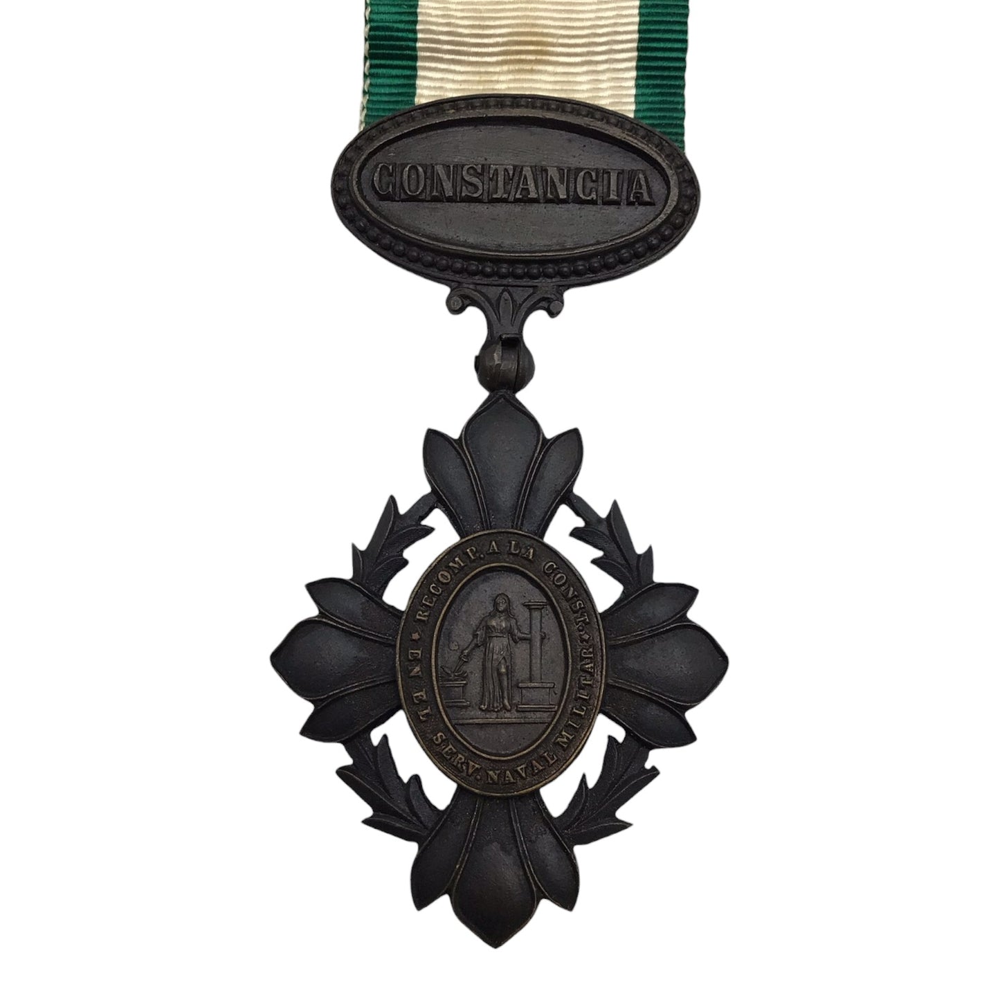 Antique Mexican Army Medal 1891 for 20 Years of Service with Ribbon