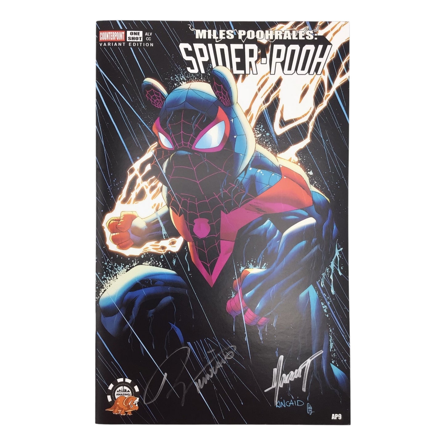 Do You Pooh? Miles Poohrales: Spider-Pooh Signed by Marat Mychaels & Ryan Kincaid – COA