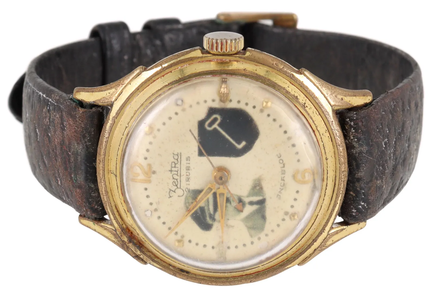 CC#WIW0942 - HITLER PHOTO GERMAN WWII-ERA WRISTWATCH, OPERATING 1st SS Panzer Division Leibstandarte SS Adolf Hitler