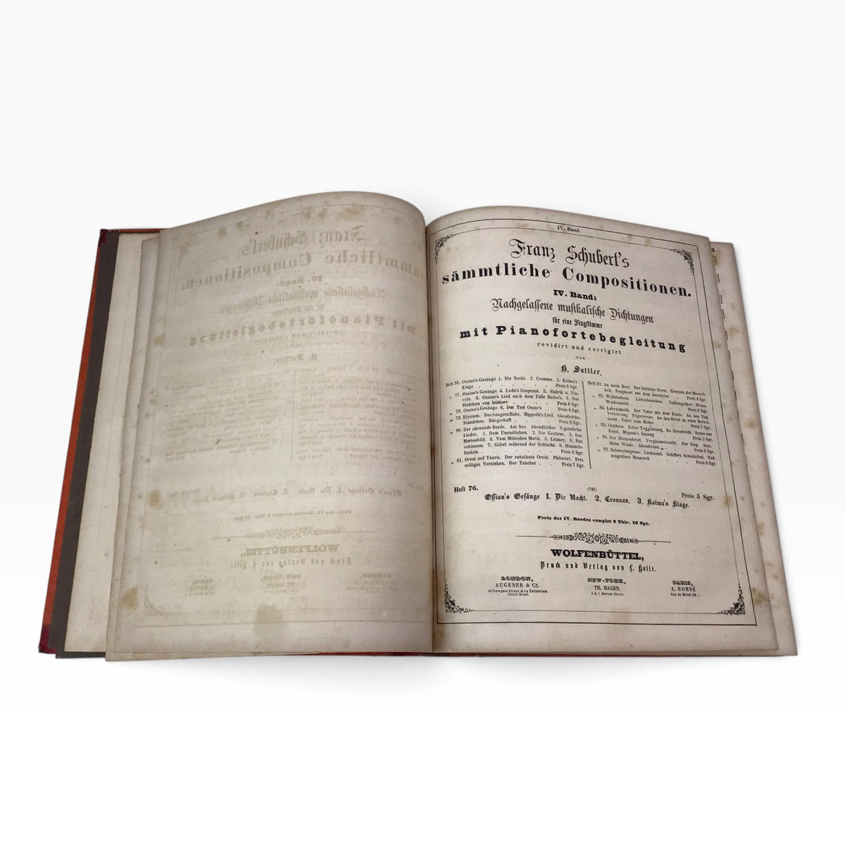 Franz Schubert Complete Compositions Volume 4 – Antique German Music Sheet Book