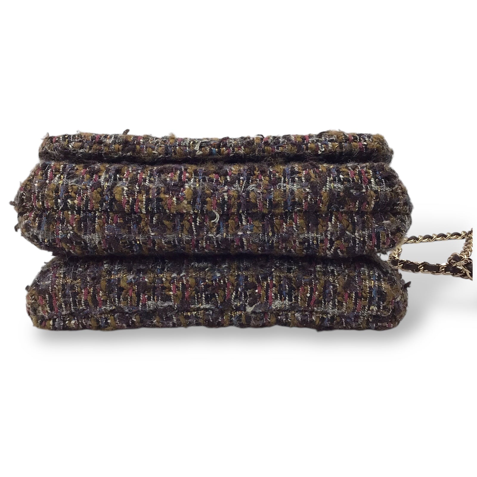 CHANEL Knock on Wood Flap Bag Tweed Multicolor 2018 w/ Card