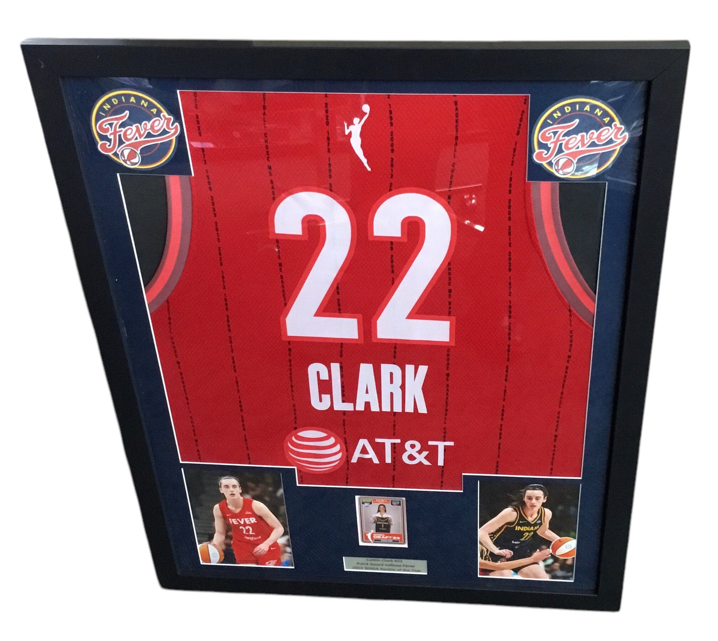 Caitlin Clark Framed 24 x 30 Red Fever Jersey Back w/ Rookie Card