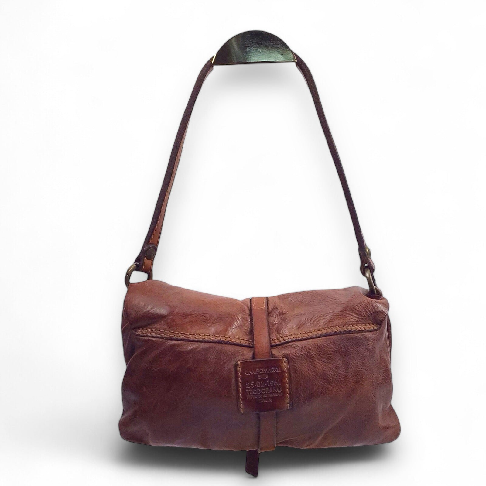 Campomaggi Small Brown Leather Shoulder Bag - Italian Handcrafted Style