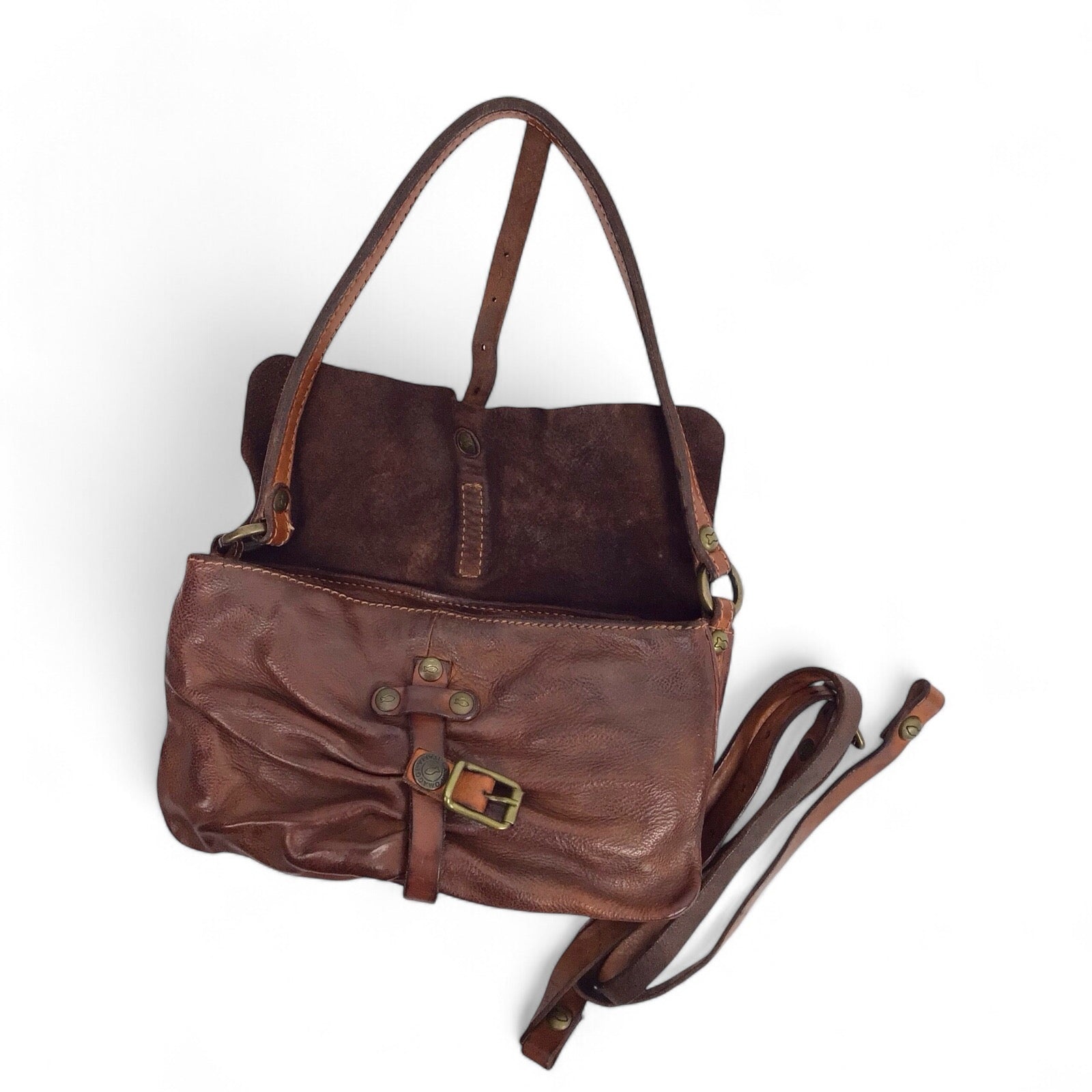 Campomaggi Small Brown Leather Shoulder Bag - Italian Handcrafted Style