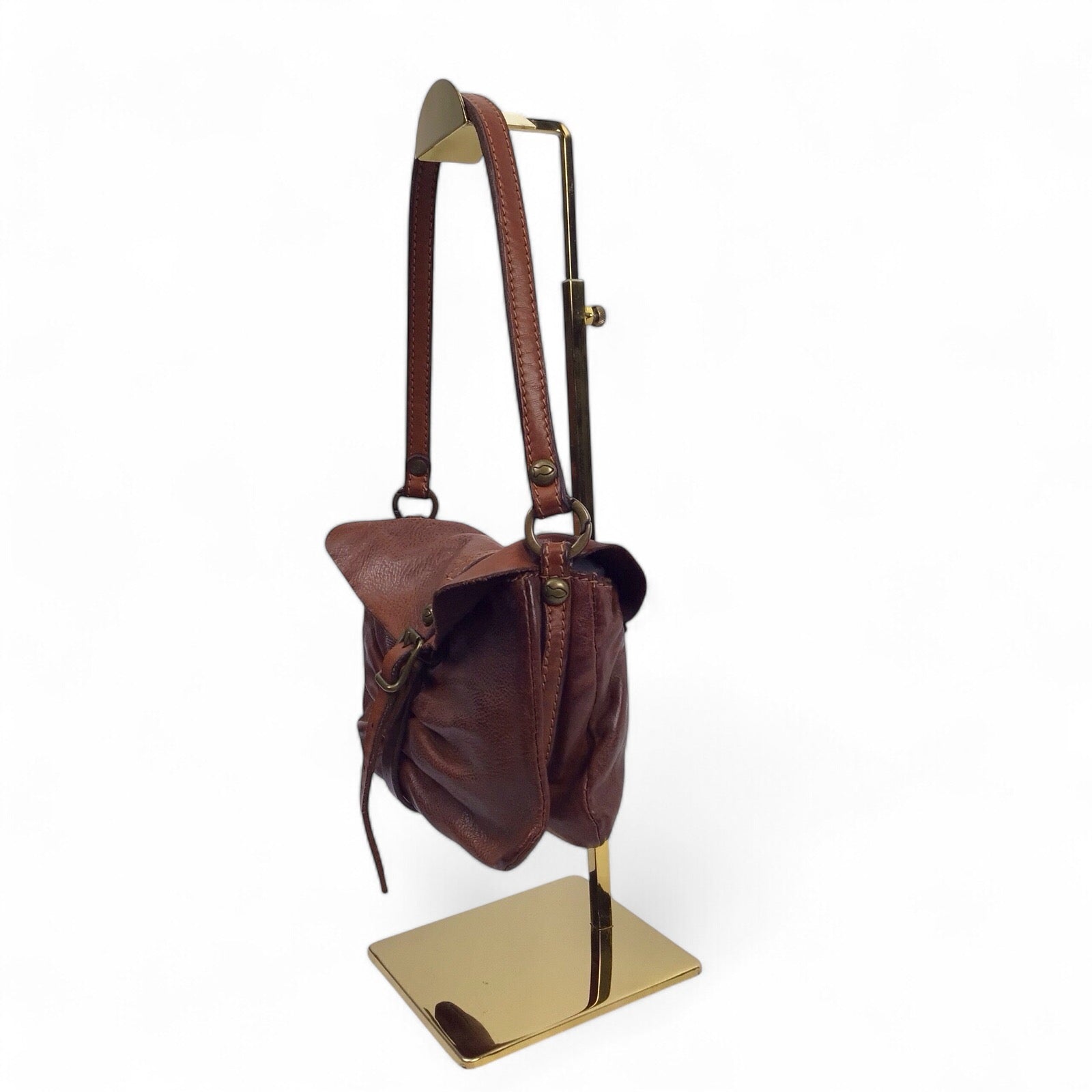 Campomaggi Small Brown Leather Shoulder Bag - Italian Handcrafted Style