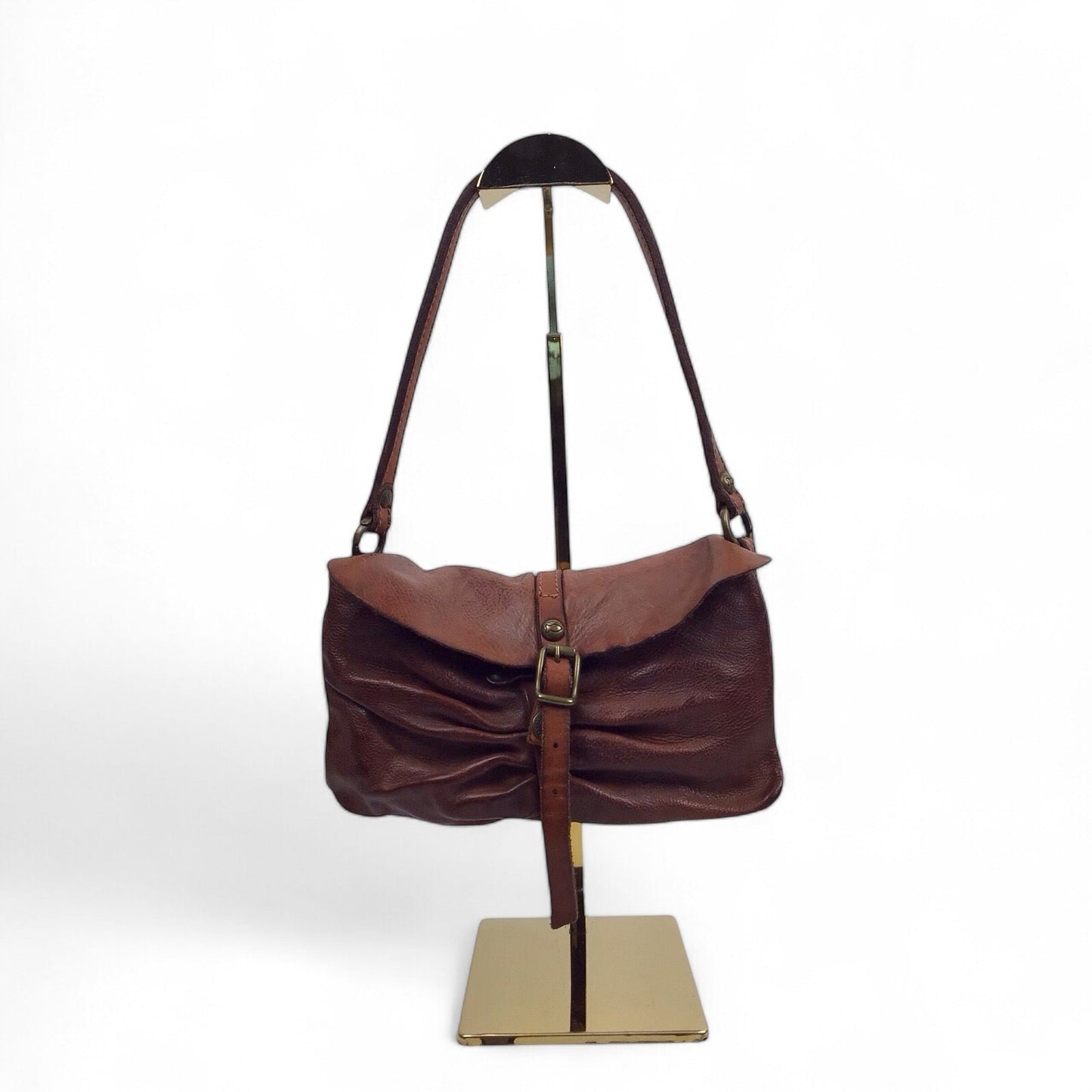 Campomaggi Small Brown Leather Shoulder Bag - Italian Handcrafted Style